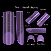 6 Couleurs 140 Pièces Moules à ongles en cristal double face sans papier pour extension rapide de gel, réutilisables, pour photothérapie, pour salon et DIY Nail Art