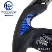 Volant en fibre de carbone et cuir avec cornes de diable pour Audi S3 S4 S5 RS3 RS4 RS5