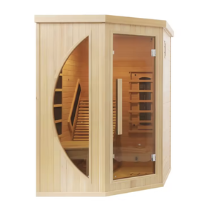 Sauna infrarouge lointain carré robuste pour 2 personnes, idéal pour la récupération musculaire, prix usine, sauna en bois massif avec banc - Product Image 4