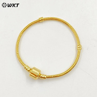 Grosir WT-JF344 gelang ornamen logam lembut rantai Ular berlapis emas baru perhiasan modis untuk wanita