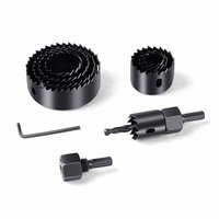 Juego de 11 sierras perforadoras de acero de alta velocidad para madera y yeso con vástago hexagonal de acabado negro y mandril integrado para cortar madera, paneles de yeso y tuberías