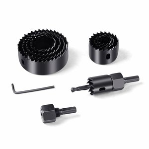 16Pcs Carbon Steel Wood Hole Saw Kit <b>Set</b> with Black Finish and Hex Shank for Wood Drywall Plastic Cutting in Plastic Box - Product Image 6