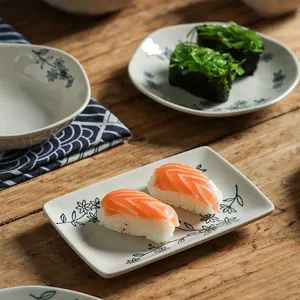 Kleine quadratische japanische Sushi Dipping Gewürz Sauce Dish Runde Keramik