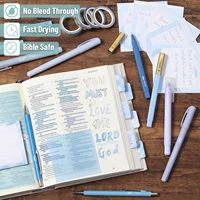 Kit de journalisation biblique avec surligneurs et stylos sans transfert de couleur, notes, onglets, ruban washi et journal pour la dévotion, la prière et les cadeaux chrétiens