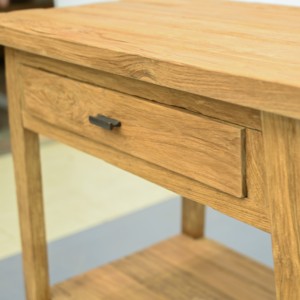 Old Teak Console <b>Table</b> with 1 Drawer, Reclaimed Wood Hall <b>Table</b> with Natural Weathered Texture for Entryway and Hallway - Product Image 3