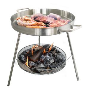 Outdoor BBQ <strong>Grill</strong> Fry <strong>Pan</strong> with Removable Feet Adjustable Height with Charcoal for Outdoor Picnic Cookware Party - Product Image 3