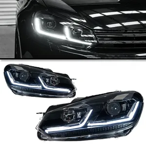 ไฟหน้ารถยนต์แบบ LED สำหรับ Golf 6 Mk6 ปี 2009-2012 พร้อมไฟวิ่งกลางวัน อุปกรณ์ตกแต่งรถยนต์ ดัดแปลงภายนอก - Product Image 2