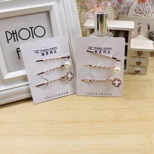 Barrettes à cheveux de mariée style coréen Tangguo Jewelry, en alliage, avec strass et perles, pour chignon et coiffure relevée - Product Image 1