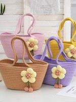 Sacs cabas tissés en corde de coton de couleur personnalisée, fournis directement par l'usine, pour femmes, à la mode, pour le quotidien et la plage