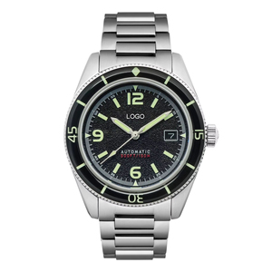 Montre de plongée mécanique pour homme en acier inoxydable 316L à remontage automatique avec bracelet personnalisé OEM et lunette rotative en saphir - Product Image 6
