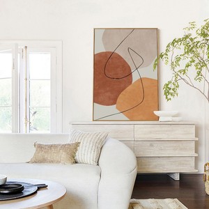 Dipinto Astratto Nordico Moderno Minimalista con Cornice Dorata, Arte di Lusso con Blocchi di Colore e Linee <span class=keywords><strong>in</strong></span> Cristallo e Porcellana <span class=keywords><strong>per</strong></span> Arredamento Casa - Product Image 5