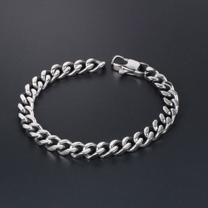 Flat <b>Chain</b> <b>Titanium</b> Steel Men's Bracelet 21CM Hip Hop Jewelry Accessory CE395 - Product Image 2