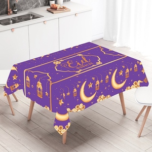 Eid Mubarak tovaglia rettangolare Ramadan decorazioni con <span class=keywords><strong>stella</strong></span> islamica e lanterna della luna Muslim festa copertura del tavolo - Product Image 5