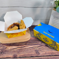 Vente en gros de boîtes en papier kraft jetables et recyclables pour les aliments à emporter, impression en relief pour les nouilles sautées, chewing-gum à emporter