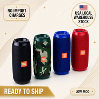 Speaker Nirkabel Genggam USA Stock TG117, Koneksi BT5.3 Stabil, Subwoofer Bass Berat, Kartu TF untuk Berkemah, Acara Pantai