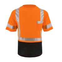 Kaos Keselamatan Reflektif Hi-Vis 100% Poly Birdeye Kerah Bulat Saku Dada Cakupan 360° S-5XL Dua Warna Unisex Bernapas untuk Kerja
