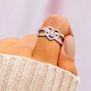 Anello Romantico a Cuore Intrecciato per Donne, Elegante Gioiello da Dito alla Moda - Product Image 3