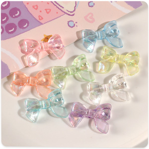Cuentas de Acrílico Lucite con Forma de Lazo y Agujero para Hacer Joyería DIY, Decoración de Cadenas para Teléfonos y Collares, Surtido Mixto de Color Rosa - Product Image 4