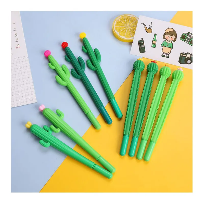 Stylos gel et stylo en Silicone en forme de Cactus, meilleure vente de papeterie scolaire chinoise, cadeau promotionnel créatif, nouvel arrivage 2023