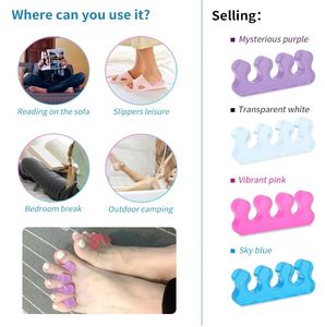 Separadores de Dedos de Gel de Silicona Reutilizables con Protección UV para Yoga y Pedicura, Corrector de Juanetes y Dedos en Martillo, Divisores para Alineación del Pie - Product Image 5