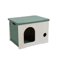 Villa extérieure pour chat avec plancher surélevé, fentes de ventilation, panneaux robustes anti-corrosion, petite maison pour chiot