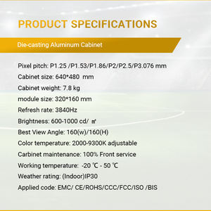 Pantalla LED de paso de píxeles pequeños <span class=keywords><strong>para</strong></span> interiores, publicidad <span class=keywords><strong>comercial</strong></span> de alta resolución a todo color, vídeo, pared LED - Product Image 5