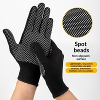 Sarung Tangan Pelindung Tenaga Kerja Tahan Aus Anti-selip Tahan Panas Nilon Biasa Bernapas Titik Anti-selip Penuh Penggunaan Luar Ruangan Model Vin-01