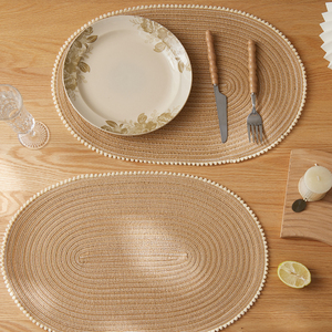 Bán Buôn Hình Bầu Dục Placemats Bện Dệt Nơi Thảm Có Thể Giặt Chịu Nhiệt Bảng Thảm Cho Bàn Ăn - Product Image 5