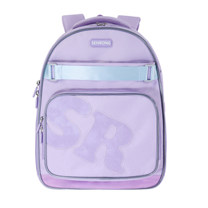 Purple Nylon Student <b>Backpack</b> 15 Inches Softback Multiple Pockets Zipper Closure Unisex Fashion Day <b>Backpack</b> - Product Image 1