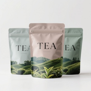 Sacs refermables en plastique imprimés sur mesure, anti-odeur, avec fermeture éclair, pochettes verticales à fermeture Ziploc pour emballage alimentaire, café, thé, OEM - Product Image 1