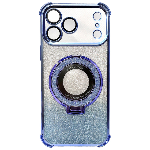 2025 Women Plating Bling Glitter Magnetic Phone Case for iPhone 17 Pro Max Cover With Holder Stand for iPhone 17 16 15 14 Case