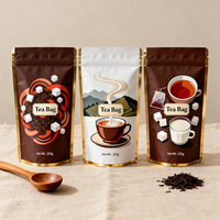 Sachet Doypack illustré série Direct Fabricant avec motifs sucre, café et lait, fermeture éclair refermable
