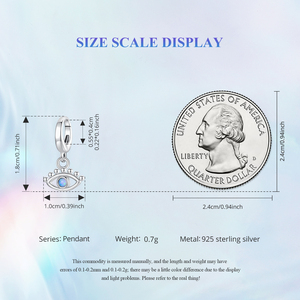 Plata de Ley 925 brillante diablo <span class=keywords><strong>demonio</strong></span> ojo medallón encanto colgante cierre para collar pulsera - Product Image 4