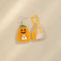 Halloween-Ohrringe aus bemaltem Acryl mit Fledermaus-, Geister- und Kürbis-Designs