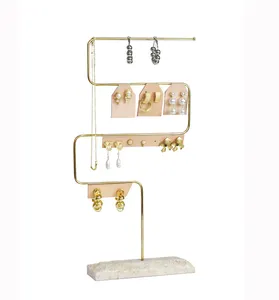 Nieuwe Producten Marmer Gouden Sieraden Display Stand Modern