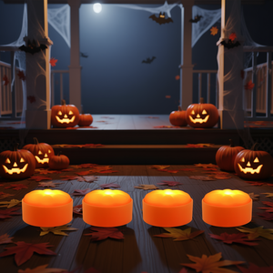 4-Pack Battery Operated LED Pumpkin <b>Lights</b> Halloween Decorations 2 <b>Light</b> Modes 4 <b>Timer</b> Settings Remote Control Orange - Product Image 2