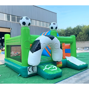 Château gonflable pour enfants avec toboggan pour jouer en extérieur sur le thème du football - Product Image 4