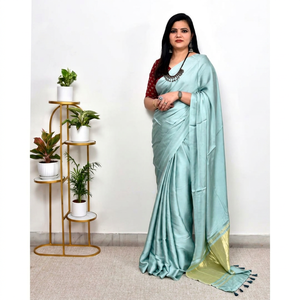 Sari de Tela de Seda Gajji Pura de Calidad de Exportación para Compradores de Boutique y Mayoristas - Product Image 1