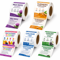 Étiquette autocollante en rouleau pour vitamines en gros ECO, pour l'emballage de bouteilles de compléments alimentaires pour soutenir le système immunitaire