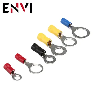 ENVI Ring Brass Terminal Rv Preinsulated Lugs Terminals RV6 Insulated Blue Black Copper Ferrule Pre-insulated Terminal