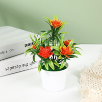 Mini Bonsaï Artificiel Premium Lotus avec 5 Fleurs, Décoration Florale Artificielle en Pot pour Table de Maison, Vente en Gros