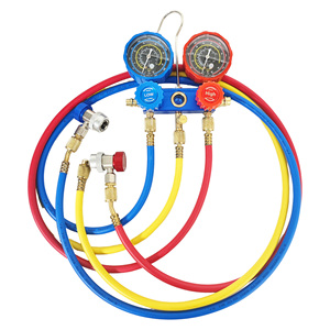 Juego completo de manómetros de CA de 3 vías con válvula de bola, kit de herramientas de carga de refrigerante R134A R410A R22 - Product Image 3