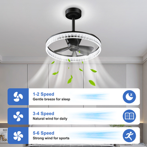 19.7'' Downrod mount <b>Ceiling</b> <b>Fan</b> With Light 6 Speed LED <b>Fan</b> 3000K-6500K Adjustable Color Temperature APP <b>Remote</b> <b>Control</b> - Product Image 4