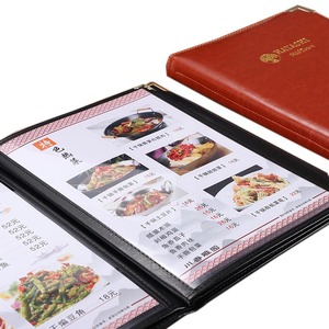 Biểu Tượng Tùy Chỉnh In Ấn Vàng Foiling Nhà Hàng Người Giữ Menu Rượu Vang Danh Sách PVC Tay Áo Chèn Trang Menu Độn Da Menu Bao Gồm - Product Image 4