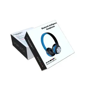 Conjunto de fones de ouvido inteligentes Bluetooth com logotipo personalizado por atacado, caixa de papelão, caixa de papel, embalagem de papelão