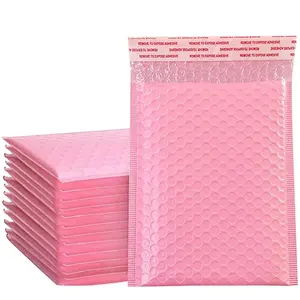 OEM Stock Eco-friendly Customize Black Pink Mailer Strong Adhesive Air Bags Packing Mailing Tear Proof Bubble Padded Envelopes
