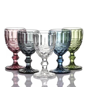 I <span class=keywords><strong>set</strong></span> di bicchieri da vino con calice da bere retrò più venduti con colore verde per il matrimonio - Product Image 5