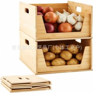 Wooden storage <b>basket</b> for home wardrobe organizer, <b>foldable</b> and stackable storage box for closets, clothing wardrobes, and - Product Image 4