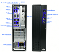 Adjustable Hardware & Software Custom Secure Tower PC KX-U6780A 2.7GHz Octa-Core 8L Compact Case 23.8'' HD Monitor Package