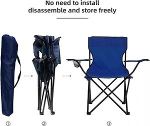 Chaise pliante compacte et légère pour pique-nique, pêche, plage, camping, portable pour l'extérieur - Product Image 4